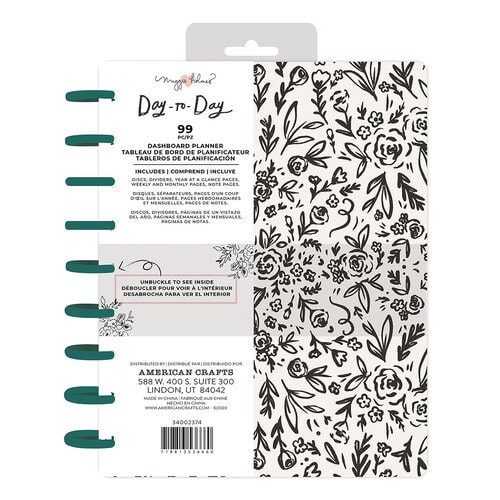 PLANNER CLASSIC – DAY TO DAY – MAGGIE HOLMES FLORES BLANCO Y NEGRO – Crea  con Amor